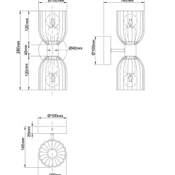 Applique murale Light Prestige Piega dorée 2 x E14 1 pc.