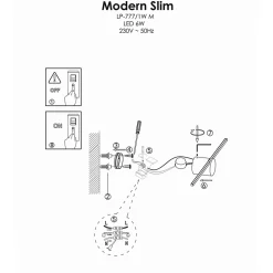 Applique murale Light Prestige Modern Slim LED blanche 3000K 1 pièce.