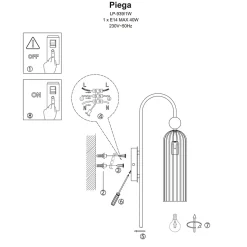 Applique murale Light Prestige Piega ambre 1 x E14 1 pc.