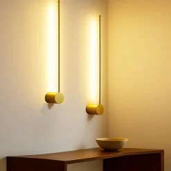 Applique Murale Linéaire Rotative 10W 2700K, 60 cm, Aluminium Doré LED Minimaliste à Lumière Chaude