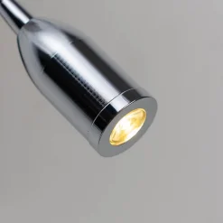 Applique murale liseuse métal chromé et tissu blanc - Aras