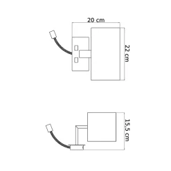 Applique murale liseuse Noire- métal/tissu Adonis