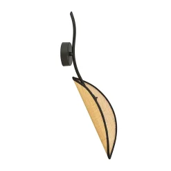 Applique murale LOTUS K1 BLACK/RATTAN, Emibig Lighting, Fabriqué en EU