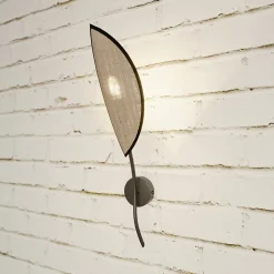 Applique murale LOTUS K1 BLACK/RATTAN, Emibig Lighting, Fabriqué en EU