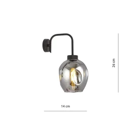 Applique murale LUKKA K1 BLACK/GRAFIT, Emibig Lighting, Fabriqué en EU