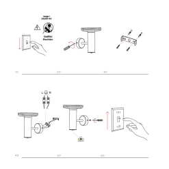 Applique murale Mac Wall Base blanche - 12W - Interrupteur CCT 2700 K/3200 K/4000K - Applique en aluminium - Beneito & Faure