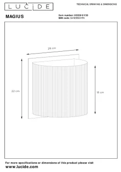 Applique murale MAGIUS en bambou avec 1xE27 - Naturel - Lucide