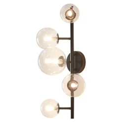 Applique murale Makkor métal verre 62 x 35 x 24 cm noir lux.pro