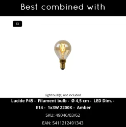 Applique murale MANUELA en métal avec 1xE14 - Noir - Lucide