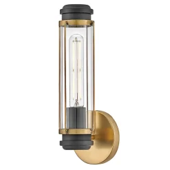 Applique Murale Masthead 1 x 40W E27 Laiton & Noir.