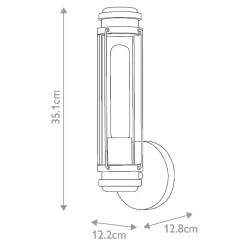 Applique Murale Masthead 1 x 40W E27 Chrome Poli & Noir.