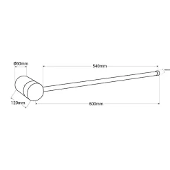 Applique Murale Minimaliste Linéaire AXIS - LED 10W 60cm Métal Rotatif à 360 Lumière Chaude 2700K