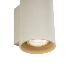 Applique murale moderne beige GU10 ronde 50 mm 2 lumières - Sandy