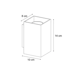 Applique murale moderne beige GU10 50 mm carrée 2 lumières - Sandy