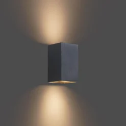 Applique murale moderne couleur bronze canon de fusil carrée 2 lumières GU10 50mm - Sandy