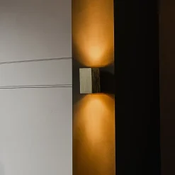 Applique murale moderne dorée carrée 2 lumières - Sandy