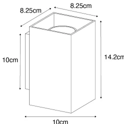 Applique murale moderne dorée carrée 2 lumières - Sandy