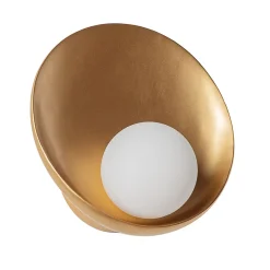 Applique murale moderne en résine de style milieu du siècle avec globe en verre blanc, dôme minimaliste en résine, G9 