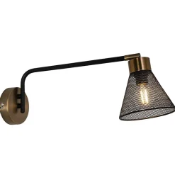 Applique murale moderne Garvin métal noir et laitonnée compatible LED