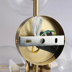 Applique Murale Moderne LIMA - Métal Doré avec 3 Boules en Verre Transparent Compatible avec 3 Ampoules G9 pour Intérieu