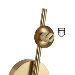 Applique Murale Moderne LIMA - Métal Doré avec 3 Boules en Verre Transparent Compatible avec 3 Ampoules G9 pour Intérieu