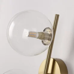 Applique Murale Moderne LIMA - Métal Doré avec 3 Boules en Verre Transparent Compatible avec 3 Ampoules G9 pour Intérieu