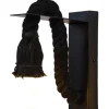 Applique murale moderne Mila métal et corde noir Avec Ampoule LED