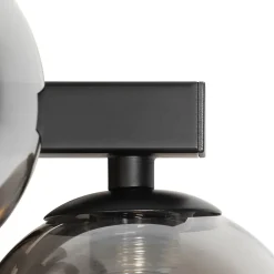 Applique murale moderne noire avec verre fumé 5 lumières - Bianca