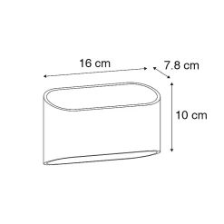 Applique murale moderne noire avec intérieur doré ovale - Alone