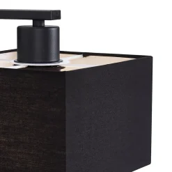 Applique murale moderne noire carrée avec liseuse - Puglia