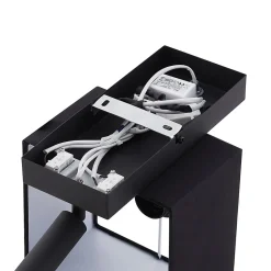 Applique murale moderne noire carrée avec liseuse - Puglia