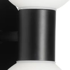 Applique murale moderne noire IP44 2 lumières - Cederic