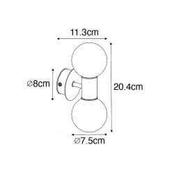 Applique murale moderne or IP44 2 lumières - Cederic