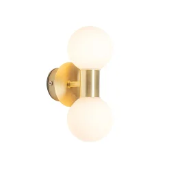 Applique murale moderne or IP44 2 lumières - Cederic