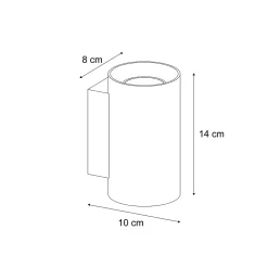 Applique murale moderne ronde 2 lumières métal anthracite - Sandy