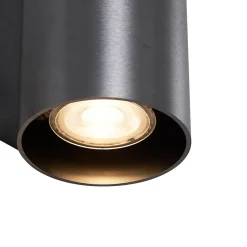 Applique murale moderne ronde 2 lumières métal anthracite - Sandy