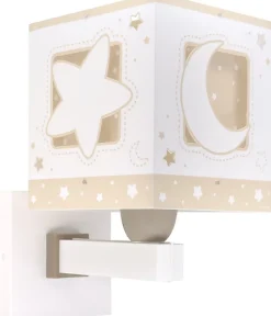 Applique Murale Moonlight lune et étoiles beige