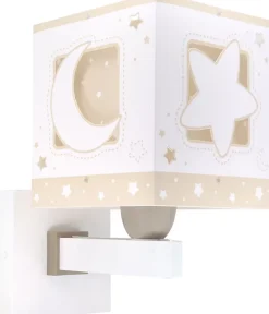 Applique Murale Moonlight lune et étoiles beige
