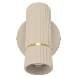 Applique murale métal beige sable GU10 4,7W l. 11 x H.15,5cm Eglo, Caminia