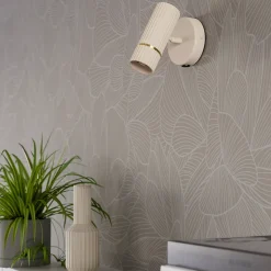 Applique murale métal beige sable GU10 4,7W l. 11 x H.15,5cm Eglo, Caminia