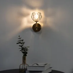 Applique murale métal doré et verre transparent - Vilamo