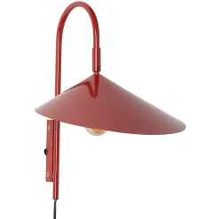 Applique murale métal rouge style nordique wabi-sabi douille E27