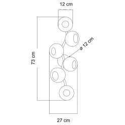 Applique murale multi abat-jours blancs brillant sur vague doré - Isalina