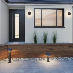 Applique murale murale Callery LED intégrée 600lm 12W IP44 GoodHome gris anthracite