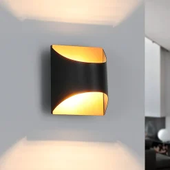 Applique murale NETTLIFE noire et dorée - Appliques murales modernes pour escaliers, chambre d'enfant