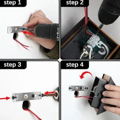 Applique murale NETTLIFE noire et dorée - Appliques murales modernes pour escaliers, chambre d'enfant