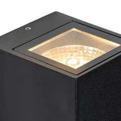 Applique murale noire 2 lumières IP44 avec détecteur de mouvement - Baleno