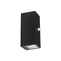 Applique murale noire 2 lumières IP44 avec détecteur de mouvement - Baleno