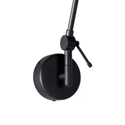 Applique murale noire avec abat-jour en rotin 50 cm réglable - Blitz