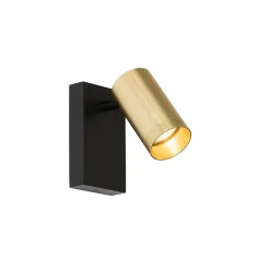 Applique murale noire avec or réglable avec interrupteur - Jeana Luxe